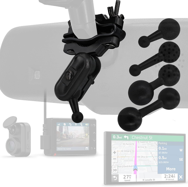For Garmin Dash Cam Mount - Car Rearview Mirror & Handle Bar Holder for Garmin D