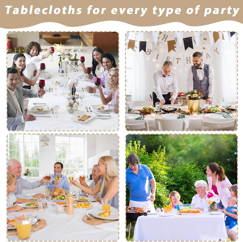 White Tablecloth Roll 52 in X 100 Ft with Slide Cutter Plastic Table White Premi