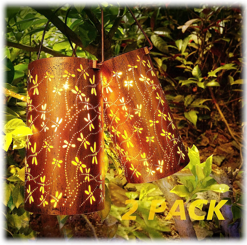Solar Lanterns Outdoor Hanging, Decorative Hollowed Waterpro