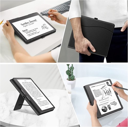 Stand Case for Kindle Scribe (2022) Leather Cover Auto Sleep/Wake w/ Pen Holder