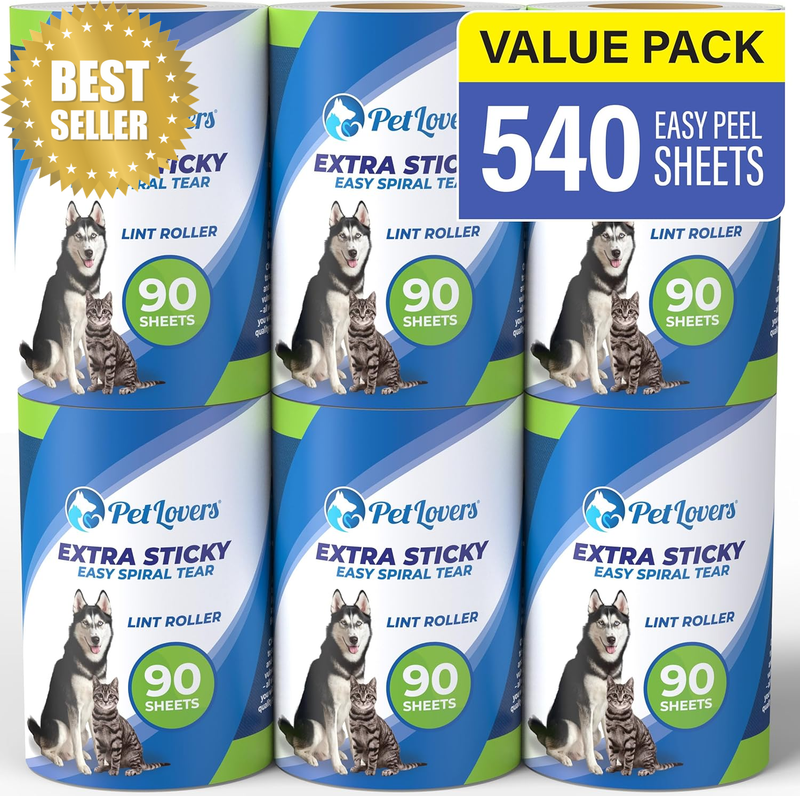 Lint Roller Refills - 540 Sheets Extra Sticky Sheets for Pet Hair Lint Remover a