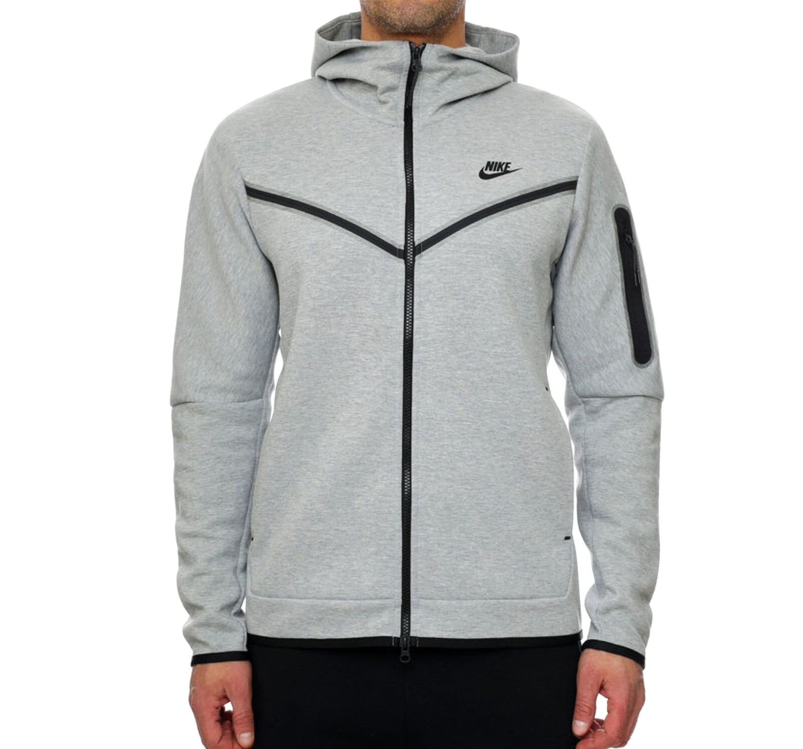 Мужская флисовая толстовка NWT- NIKE Sportswear с капюшоном на молнии - СЕРЫЙ CU4489-063 : M-XXL