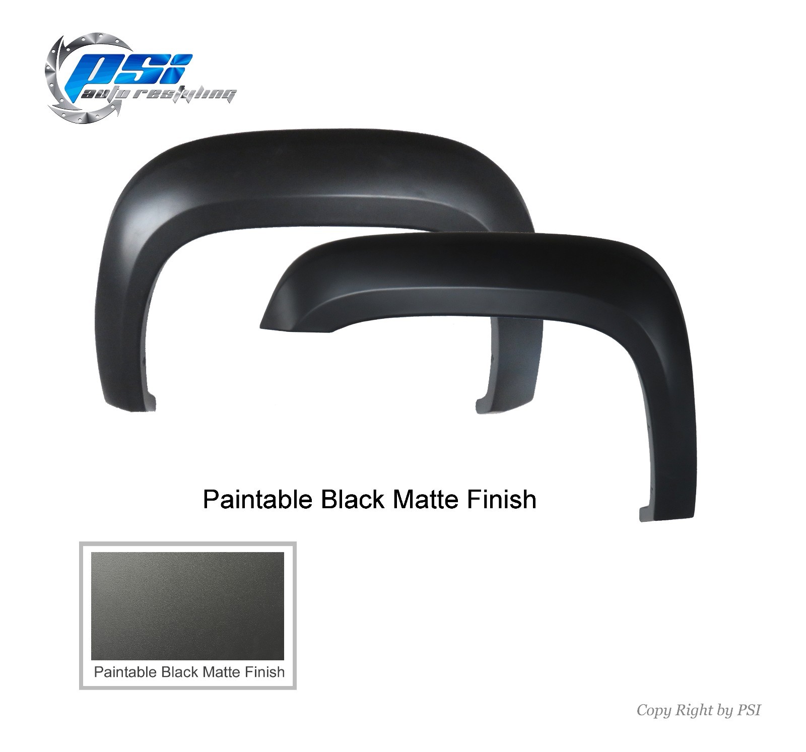 Black Paintable OE Fender Flares GMC 07-13 Sierra 1500 ; 07-14 Sierra 2500/3500