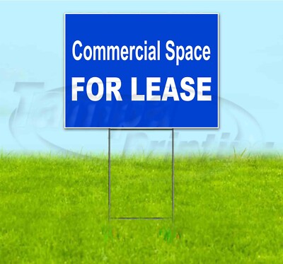 COMMERCIAL SPACE FOR LEASE 18x24 Yard Sign WITH STAKE Corrugated Bandit USA RENT