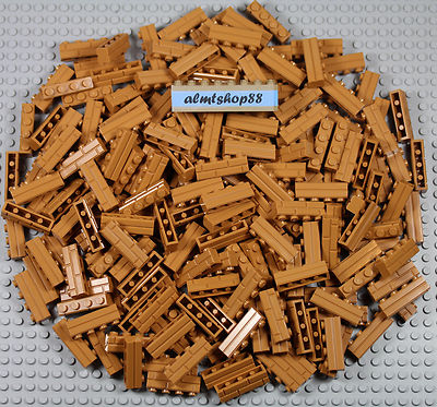LEGO - 1x4 Masonry Bricks Medium Dark Flesh Bulk Lot 15533 Castle Wall Blocks 