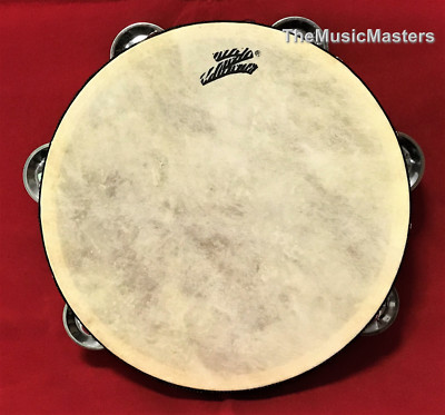 8" inch Wood TAMBOURINE Double Jingle Row Band Percussion Musical Instrument