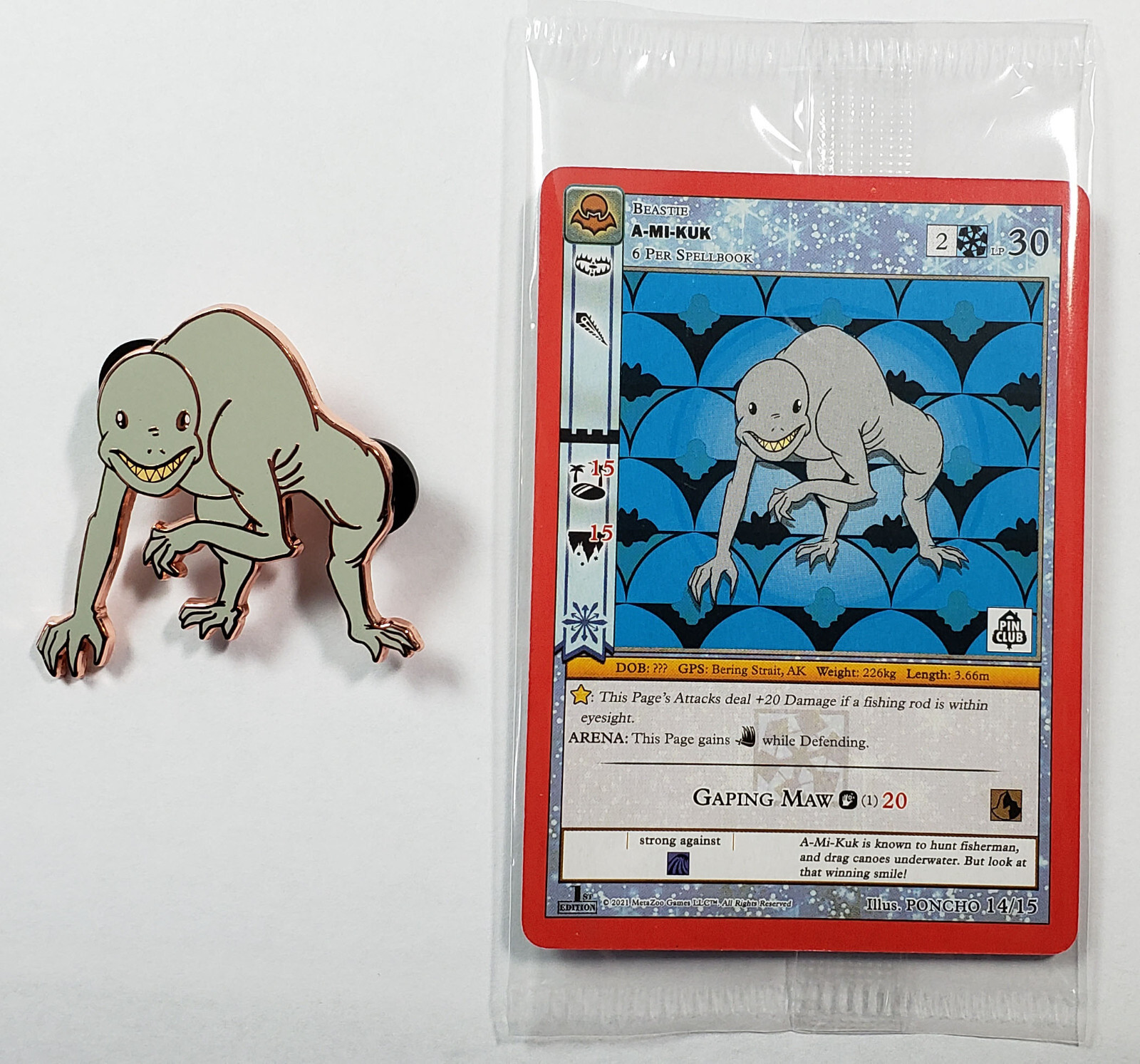 A-Mi-Kuk Promo + Pin - Metazoo Nightfall Pin Club 1st