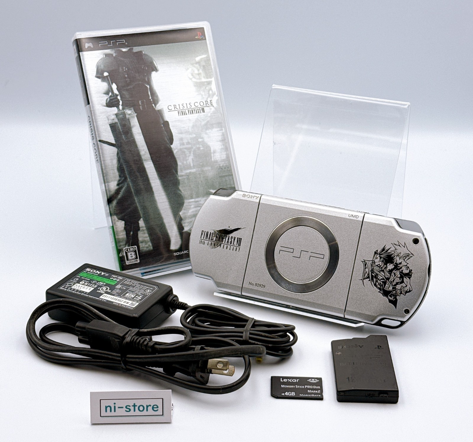Sony PSP-2000 Crisis Core Final Fantasy FF Ⅶ 7 10th Limited