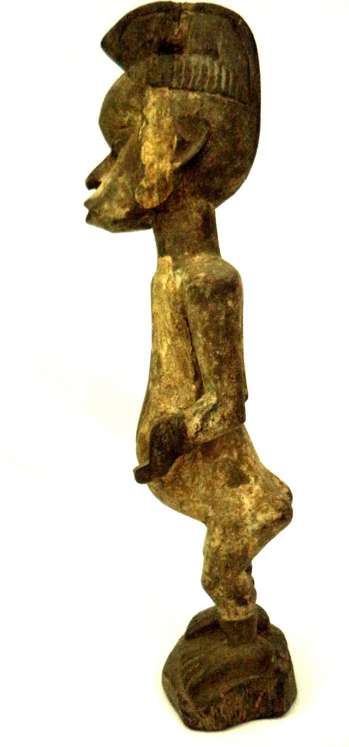 Vintage African Igbo Spirit Statue Sculpture Nigeria Tribal Kaolin white Painted