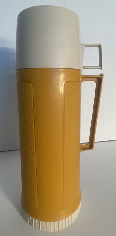 Vintage THERMOS Orange Filler 22F Stopper 722 Cup 22A63 Vacuum Bottle