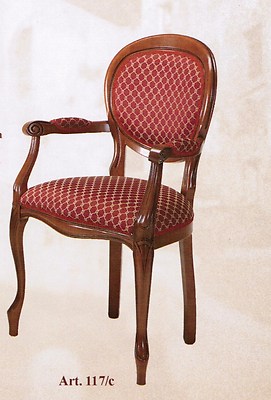 SEDIA CAPOTAVOLA  CLASSICA IMBOTTITA CON BRACCIOLI VARIE STOFFE E COLORI