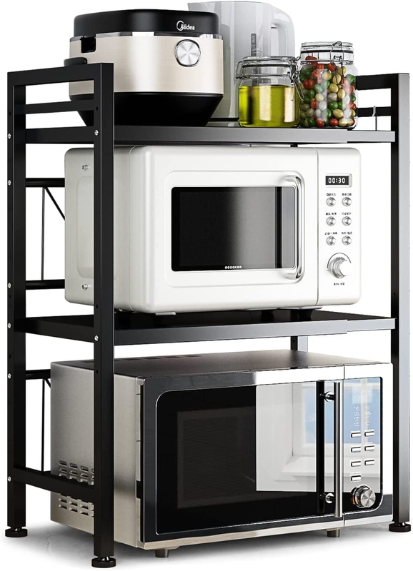 Microwave Oven Rack, Expandable Microwave Stand Countertop Kitchen Utensils Tabl