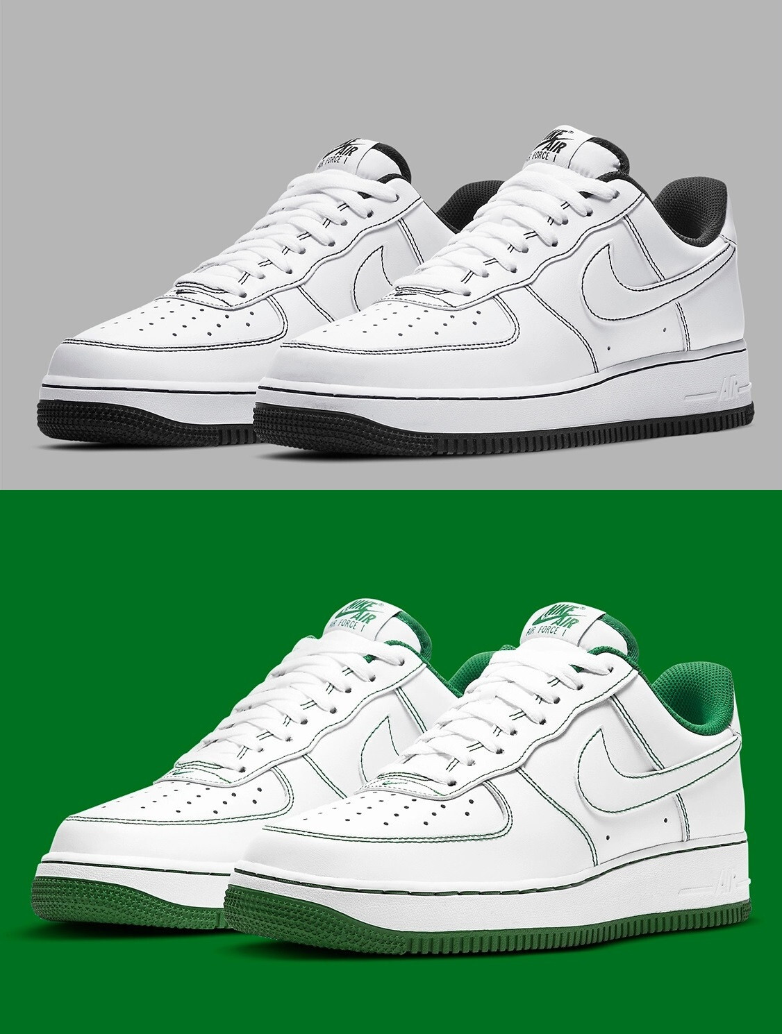 靴 Air Force 1 Low White Black Stitch Nike Air Force 1 Low 07 Contrast Stitch White Black (GS