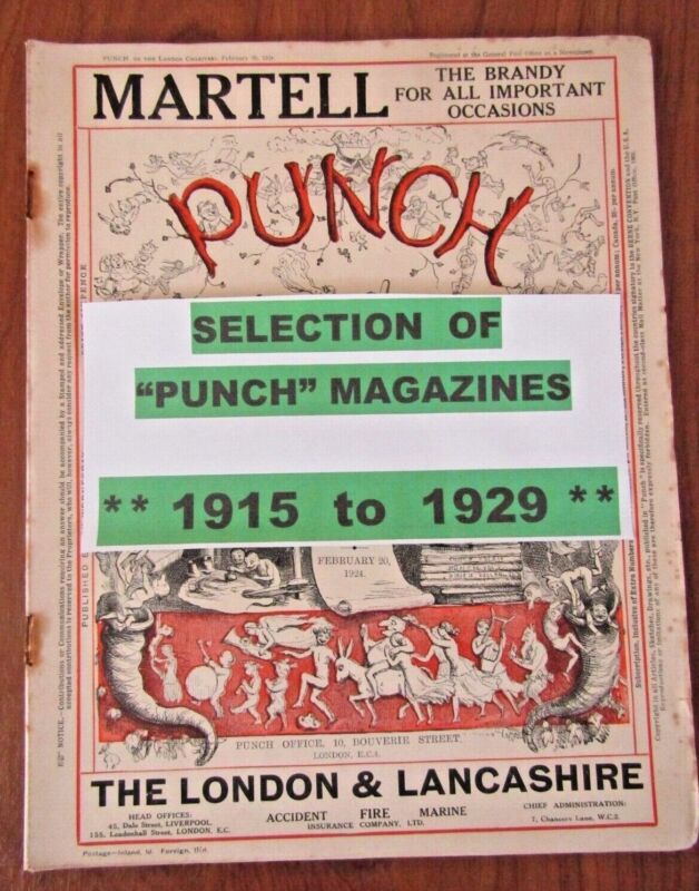 PUNCH MAGAZINES 1915-1929, Huge Selection & Discounts, Cartoons, Humour, Adverts