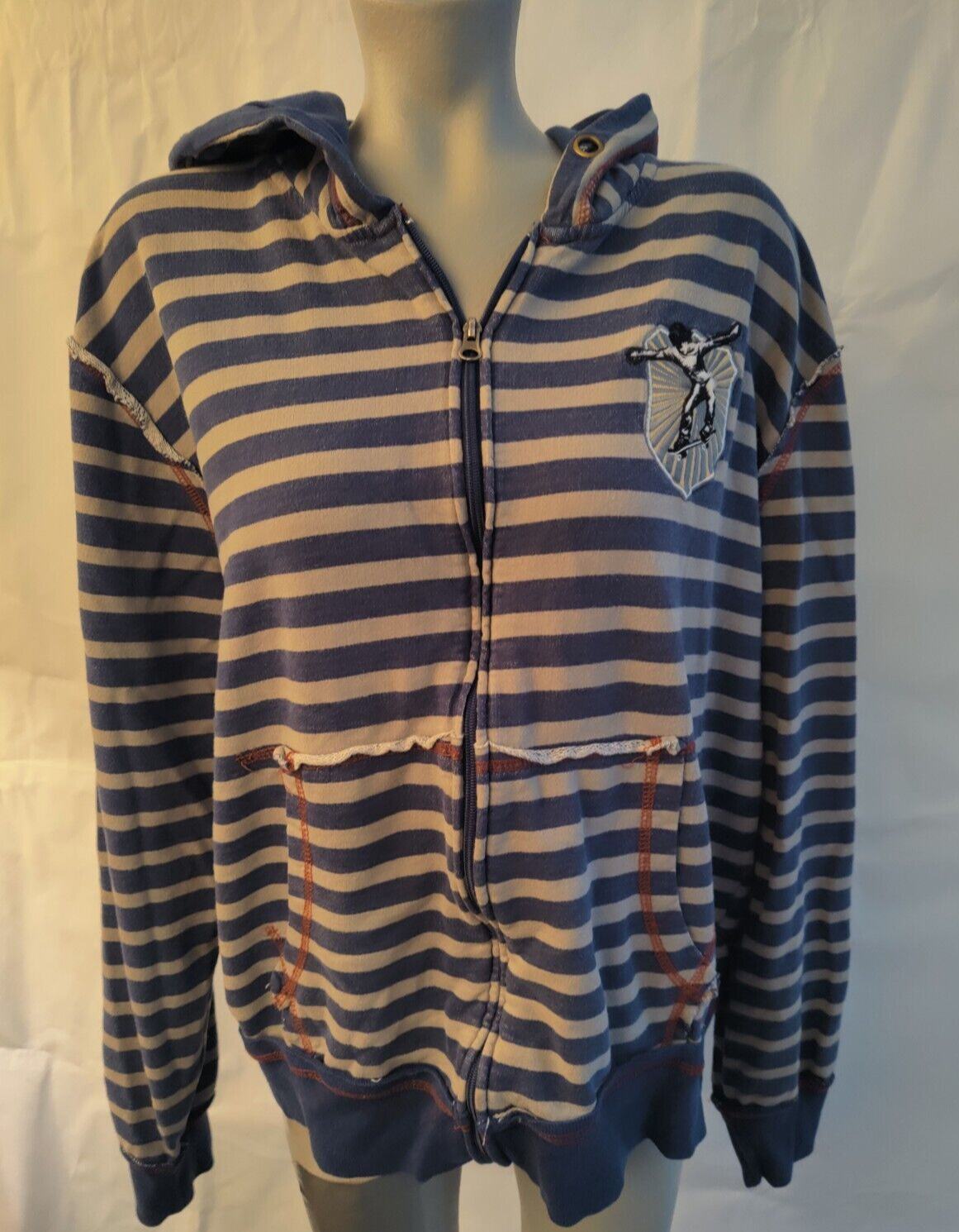 【U LAN】Harper Stripe String Hood ZEBRA HOODIE#WHT - REVENGE X STORM
