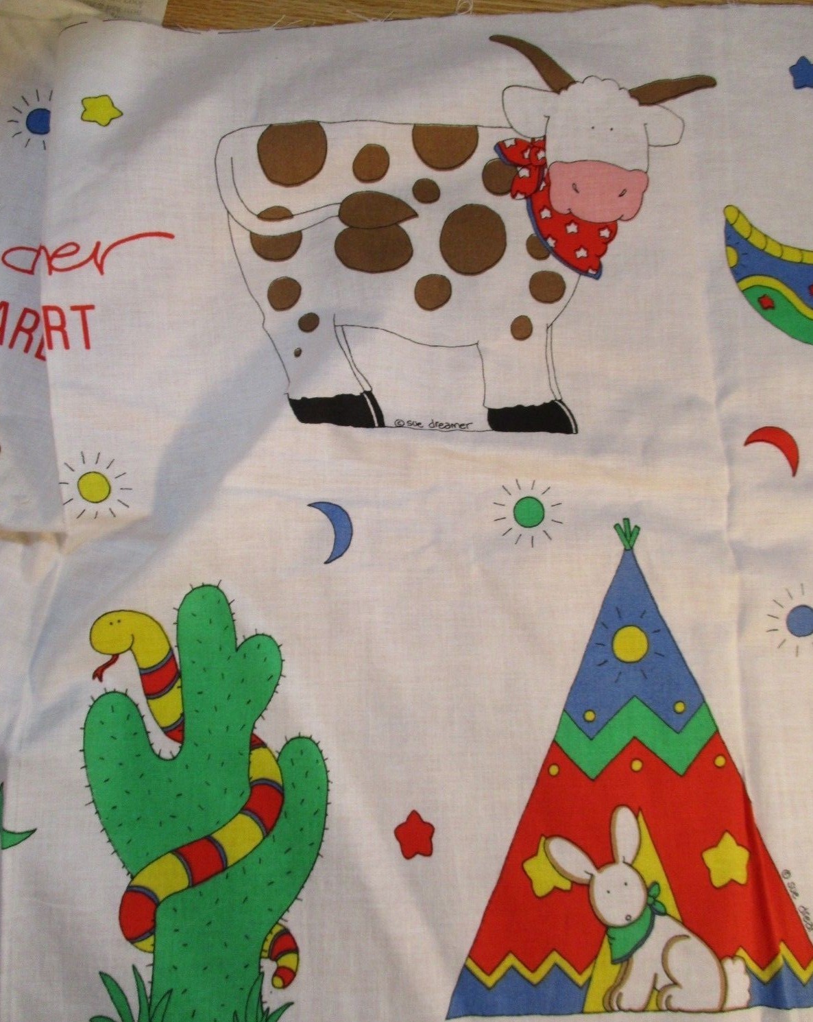 VINTAGE SUE DREAMER NO-SEW APPLIQUES BEAR COWGIRL INDIAN & ANIMALS NOS 18