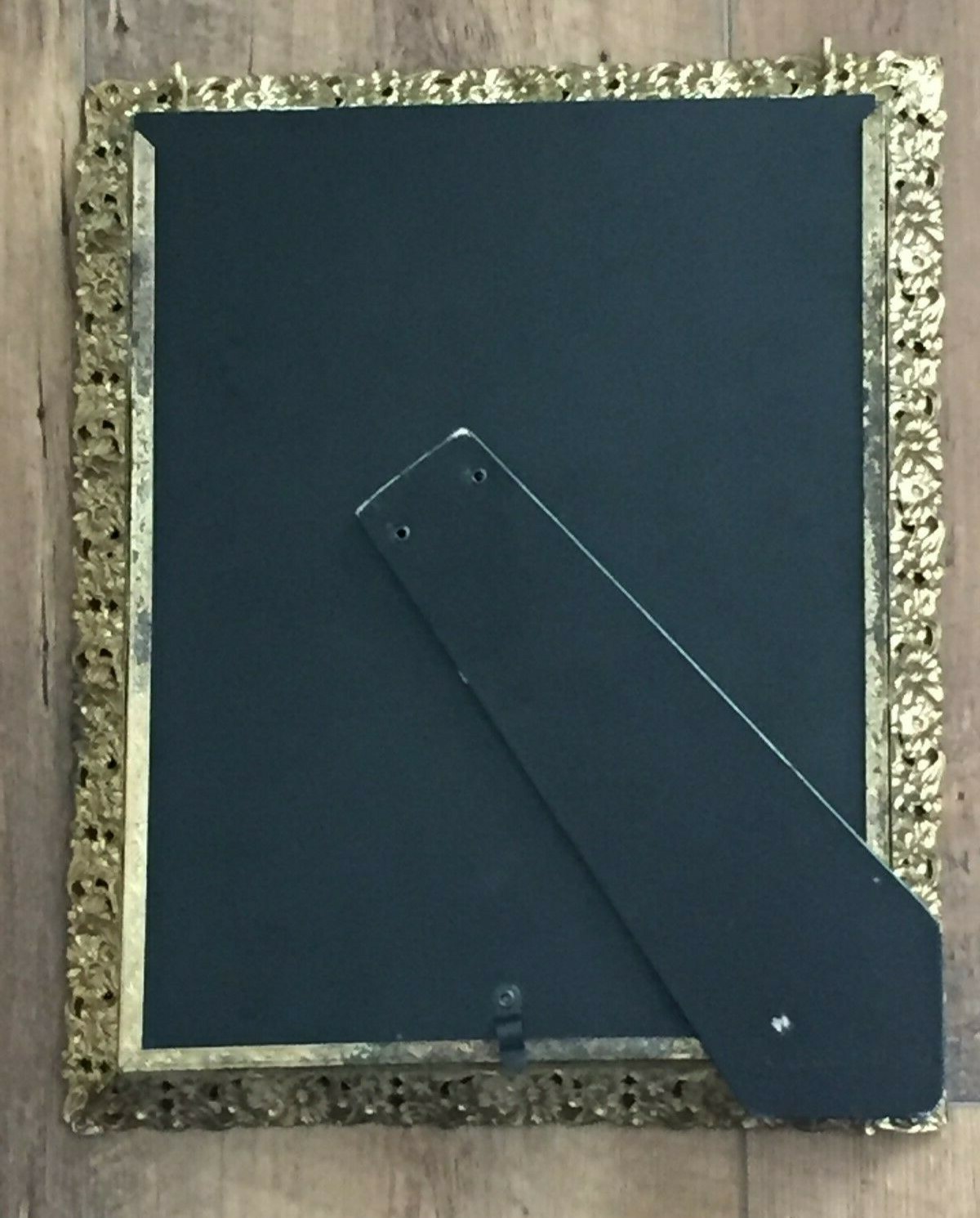 Vintage Antique White Painted Brass Filigree Photo/Picture Frame