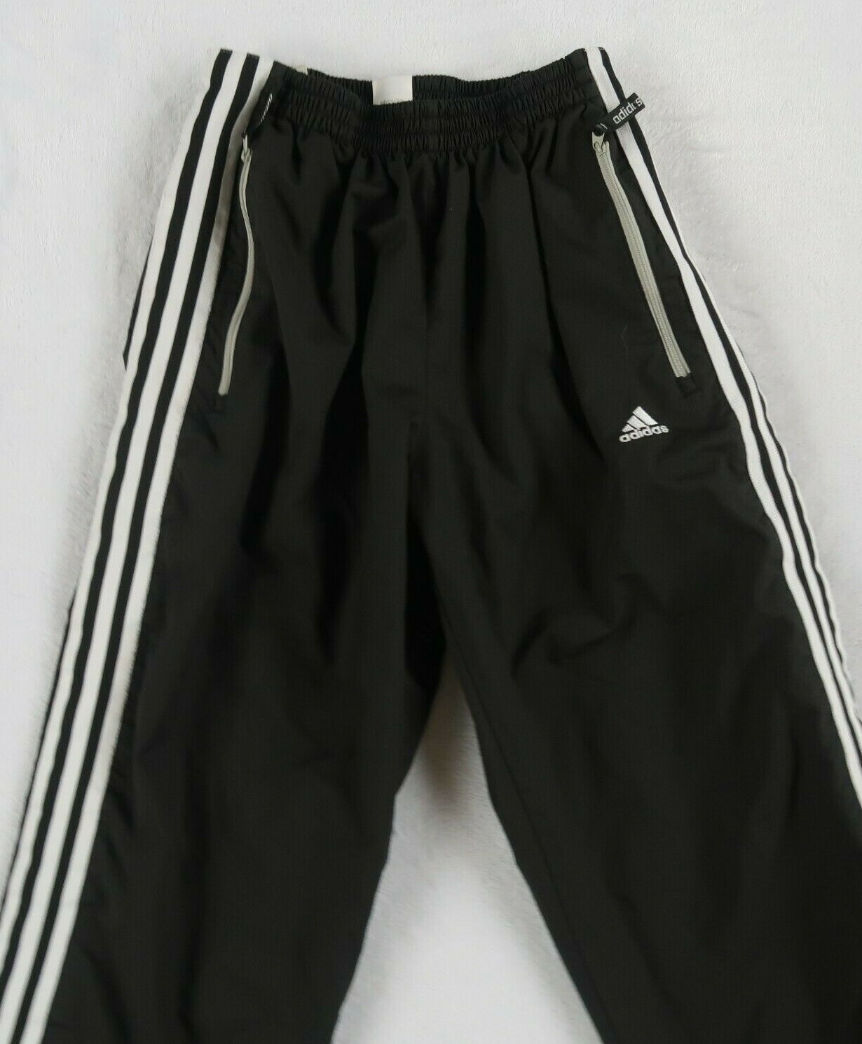 Adidas Boy's Polyester Mesh Lined Break Away Black Warm Up Wind Pants - Youth XL