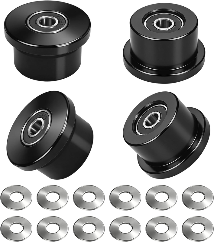 Qty.4 Machined Wheels/Rollers Compatible Total Gym Replacement, Fits Models 1000