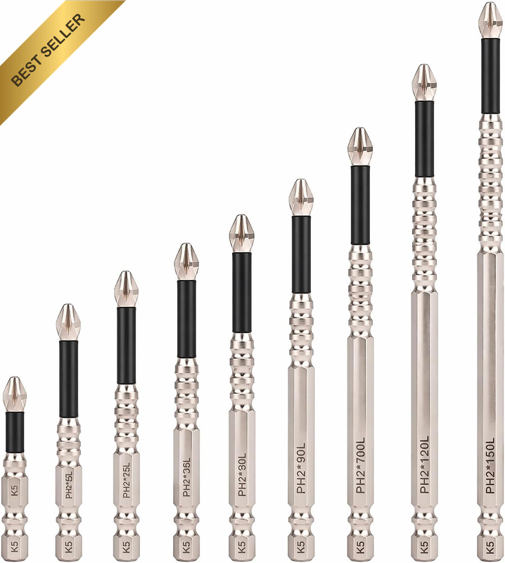 Magnetic Screwdriver Bits Set, Shock Resistant Anti-Slip Phillips Cross Alloy St