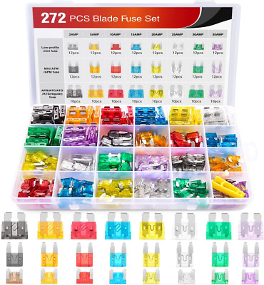Nilight - 50019R 272Pcs Standard & Mini & Low Profile Mini Blade Fuse Assortment