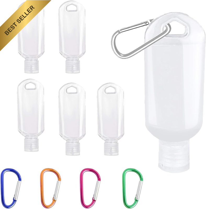 5 Pack Travel Bottles with Clip (50Ml) - Leakproof Refillable Squeeze Bottles fo