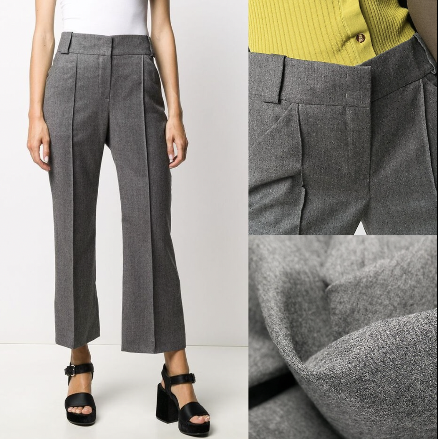 Fendi Iconic Tailored Cropped Flared Suit Pants Trousers