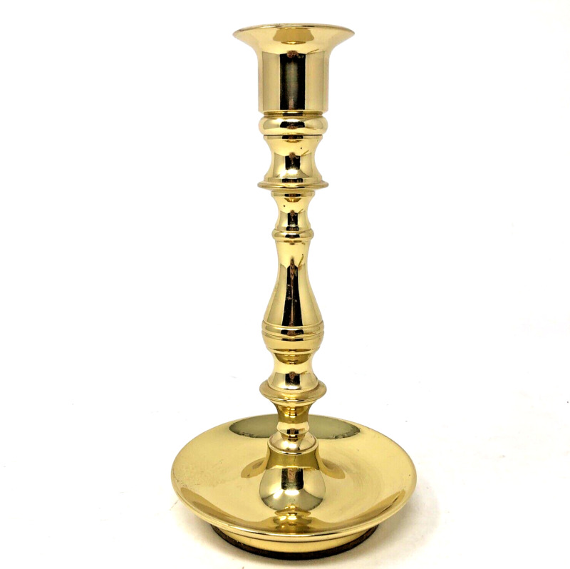 Baldwin Solid Brass Candlestick Forged in America  7” Polished Vintage USA Made