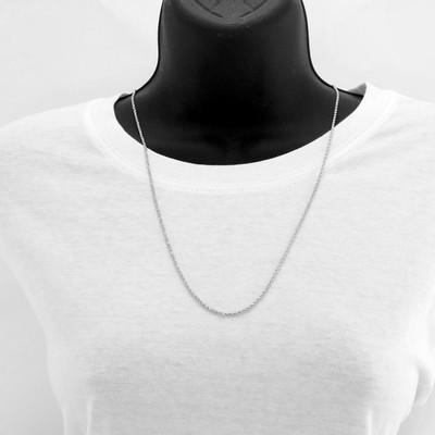 Pre-owned Nuragold 14k White Gold 2.5mm Diamond Cut Rope Italian Chain Pendant Necklace Womens 18"