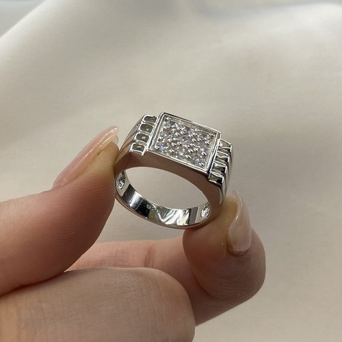 Sterling Silver 925 Men's Stone Set Cz Ring 7.0 Grams Gift