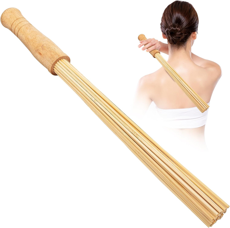 Bamboo Massage Stick Back Body Roller Muscle Massager Tapping Therapy Legs Feet
