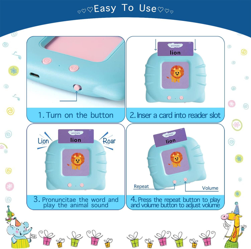 Pocket Speech for Toddlers, Talking Flash Cards for Toddlers 224 Words Blue