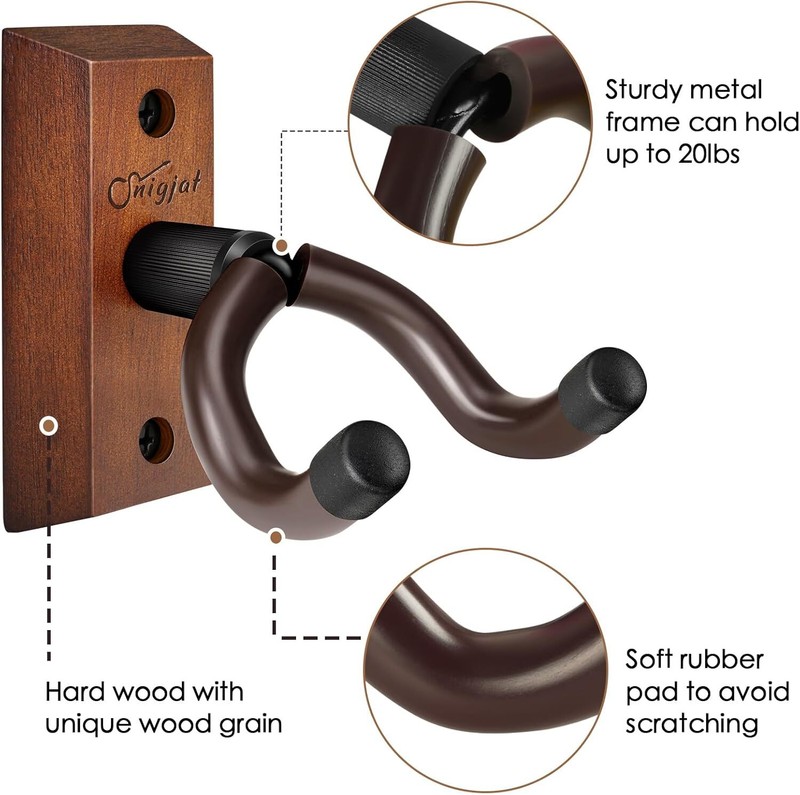 Guitar Wall Mount, 2 Pack Guitar Wall Hanger, Guitar Hanger Wall Hook Ho