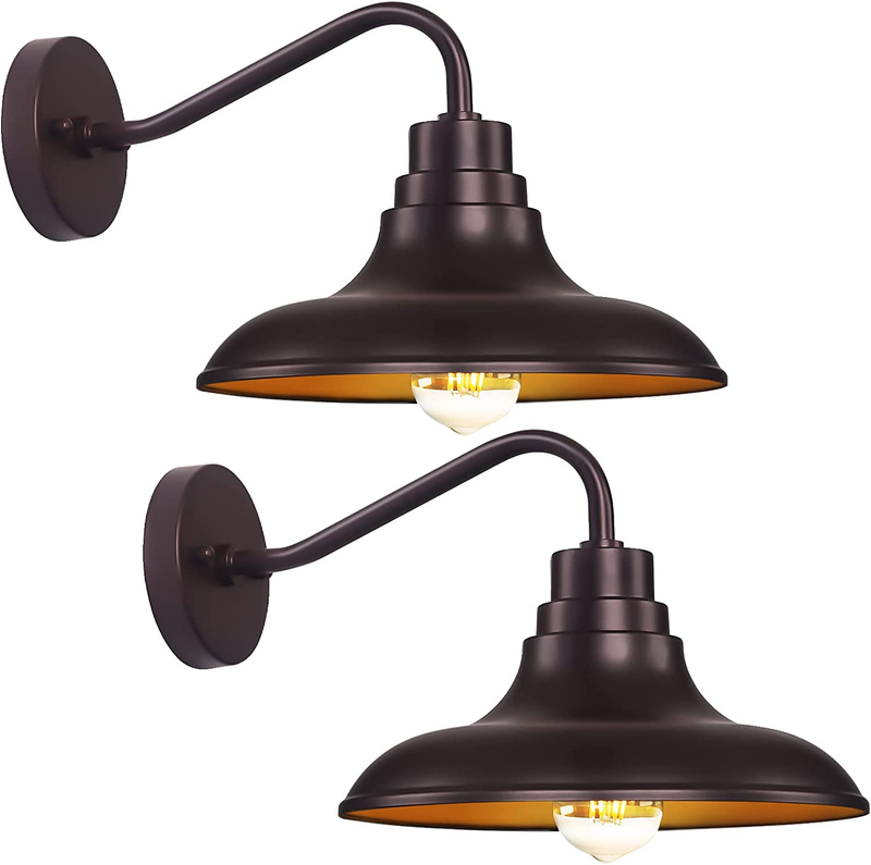 Rubbed Bronze Farmhouse Gooseneck Wall L
