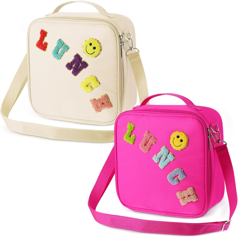 2 Pcs Preppy Lunch Bag Preppy Lunch Box Lunch Bag with Adjus