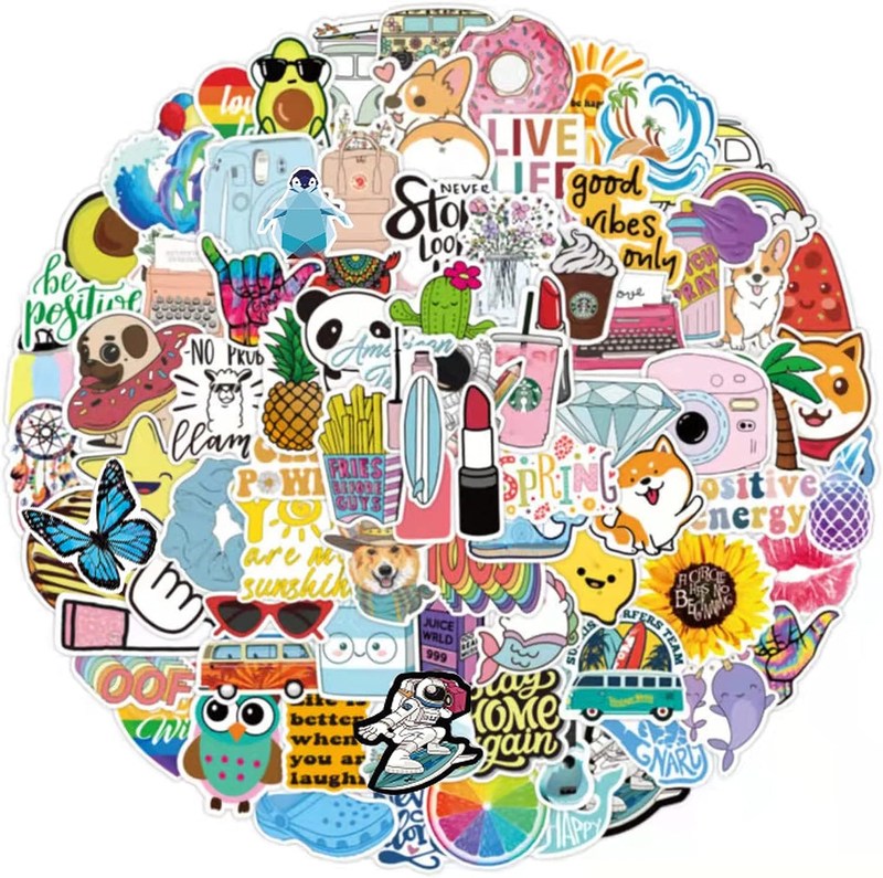 105 PCS Water Bottle Stickers for Teens Kids, Vinyl Waterproof Vsco Cute