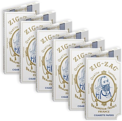ZIG ZAG Rolling Papers - Original White 70 mm Paper - 32 Count Pack of 6