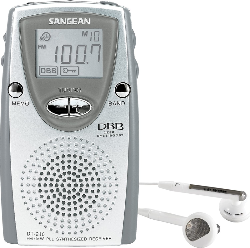 DT-210 Fm-Stereo/Am PLL Synthesized Tuning Pocket Radio