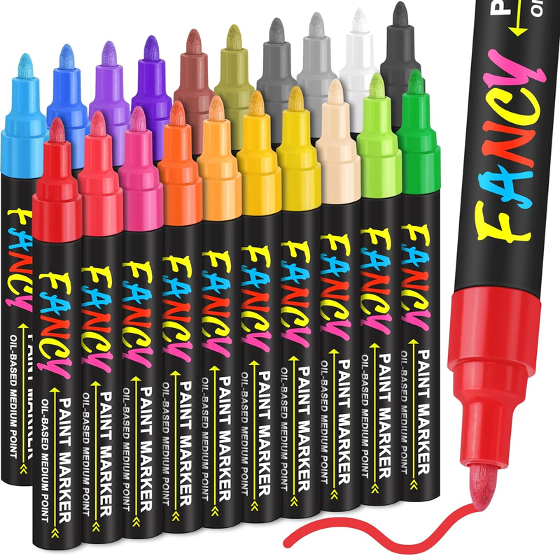 Paint Pens Paint Markers 20 Colors Oil-Based Waterproof Paint Marker Pen Set NEW