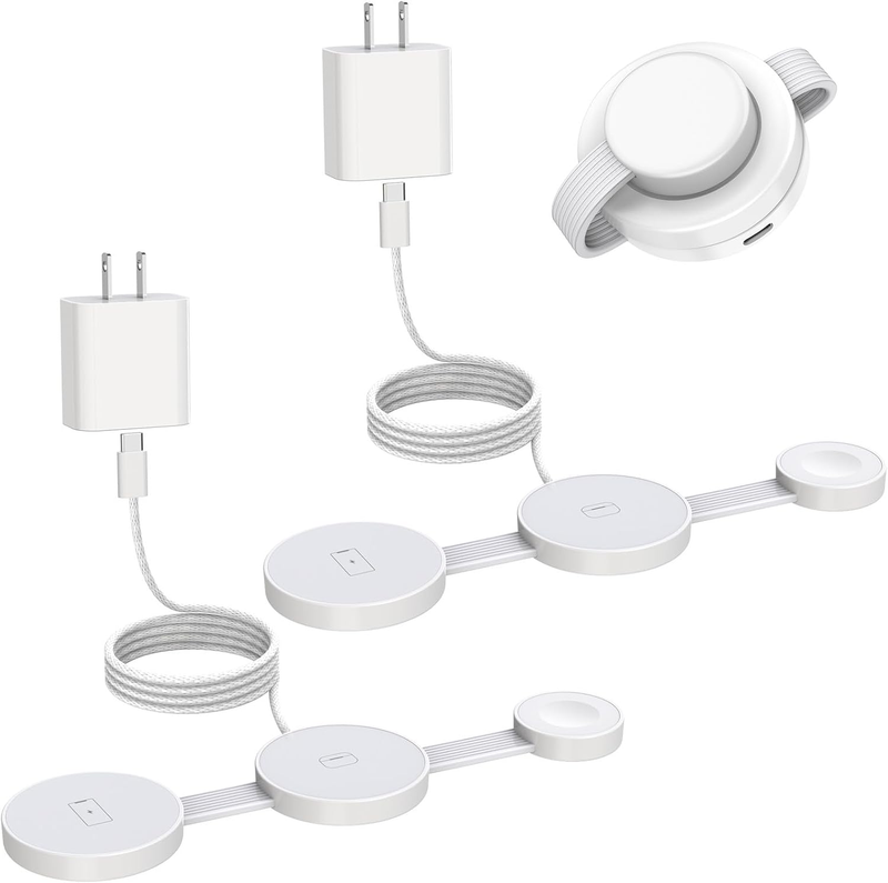 Magnetic Wireless Charging Station 3In1 Fast Iphone Charging Pad Foldable Travel