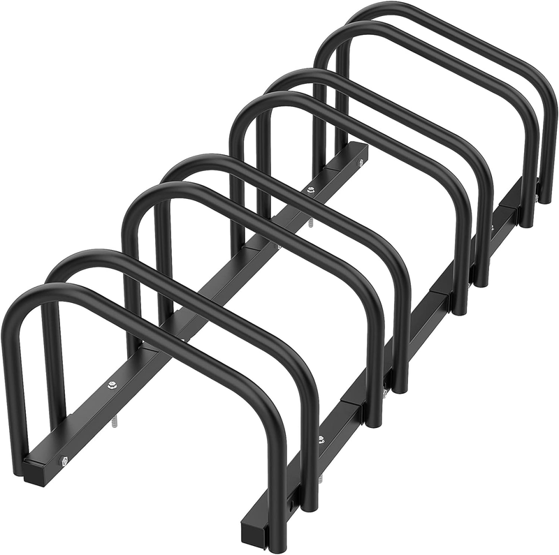 4 Bikes Floor Bike Stand, Bike Parking Rack Garage Bike Storage Stand Indoor/Out
