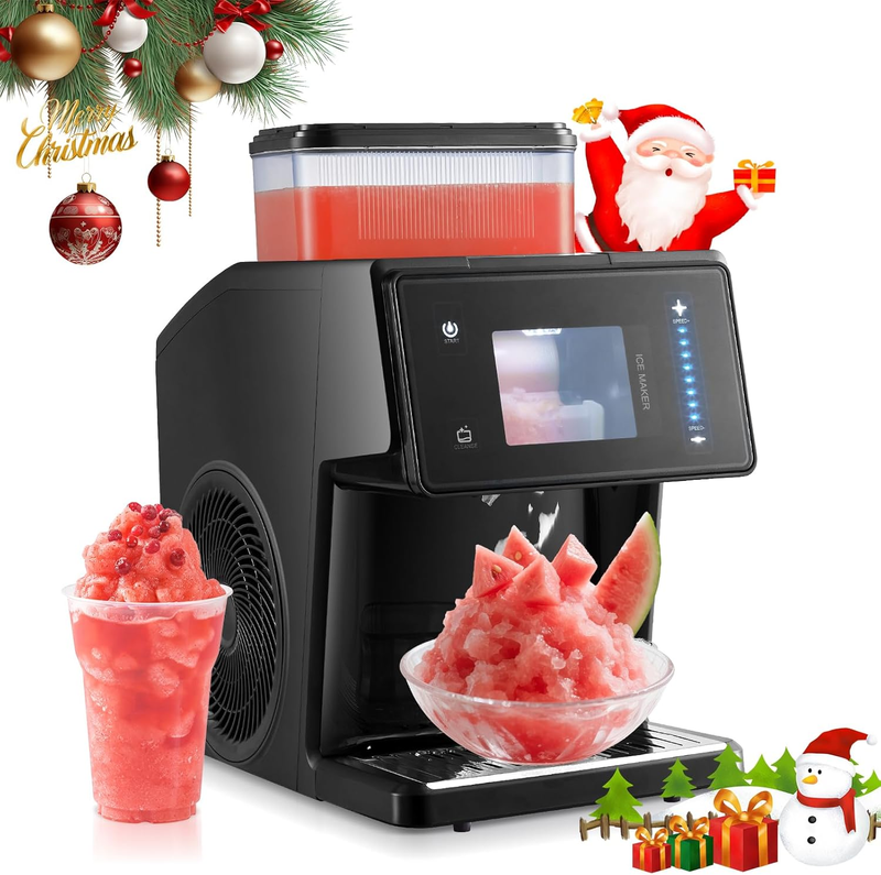 Snowflake Ice Machine, 20Kg/24H Shaved Ice Machine, Rapid Cooling and Adjustable Speed, Snow Ice Machine for Dessert, Smoothies, Snow Cones, Suitable for Home, Office, Party