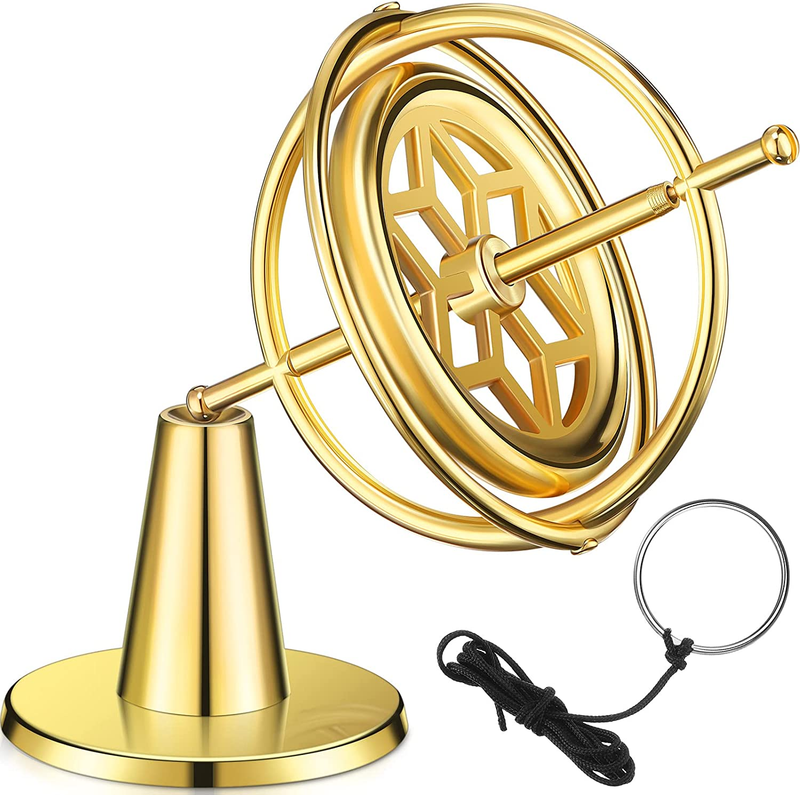 Gyroscope Balance Metal Anti-Gravity Top for Educational Training Toy (Gold)