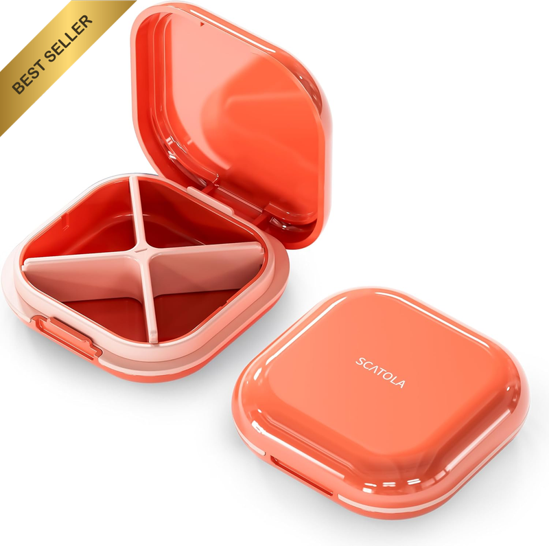 Small Pill Organiser, Travel Pill Box, Portable Pill Case, Pill Container for Po
