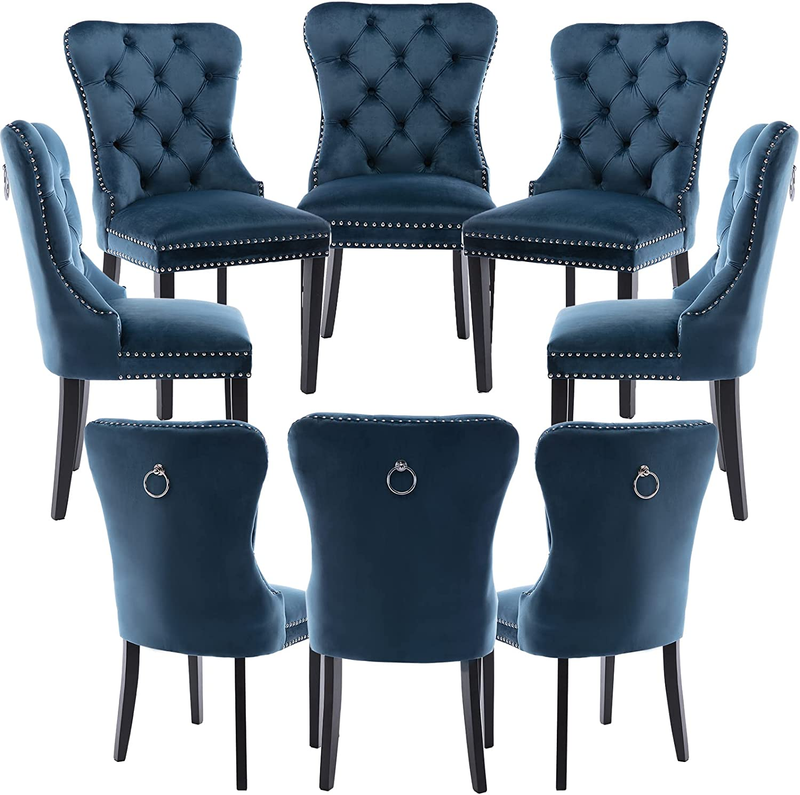 S Set Of 8, Dining Room Chairs Tufted Cushion Bac
