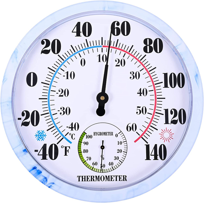 Indoor Outdoor Thermometer Hygrometer - 10'' Indoor Outdoor Thermometer Wireless