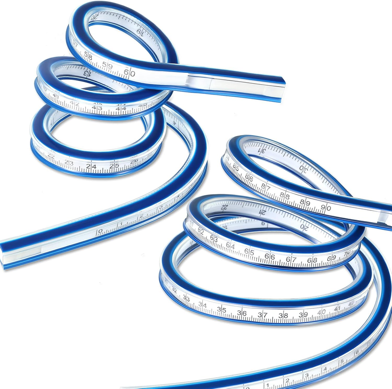 2 Pieces 24'' and 36'' Flexible Curve Rulers Double Side Scale...