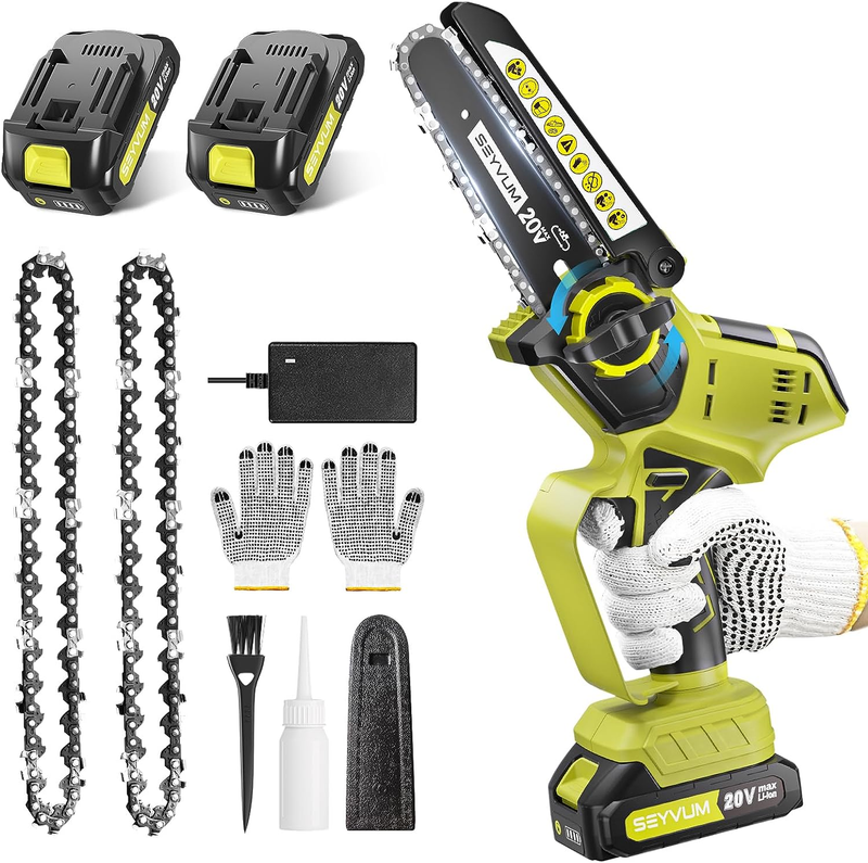 Mini Chainsaw Cordless, 6 Inch Portable Electric Cordless Chainsaw Tool-Free Ins