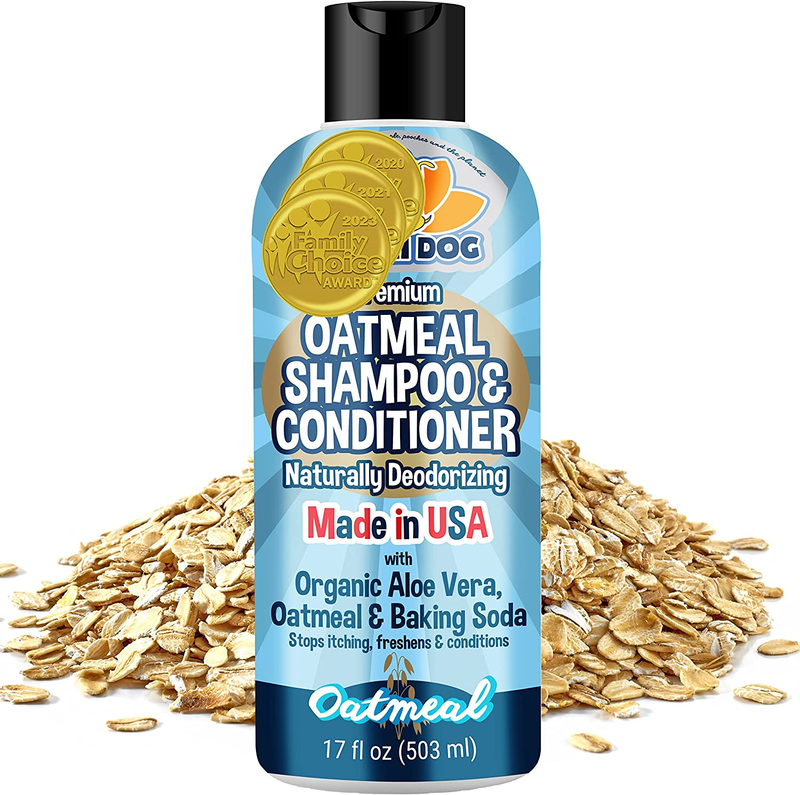 Organic Natural Oatmeal Dog Shampoo and Conditioner | Conditioning Deodorizing F