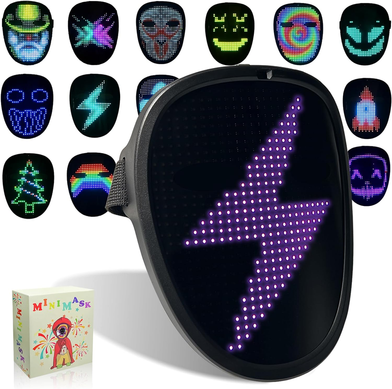 Led Mask with Gesture Sensing,Light up Mask for Kids/Men